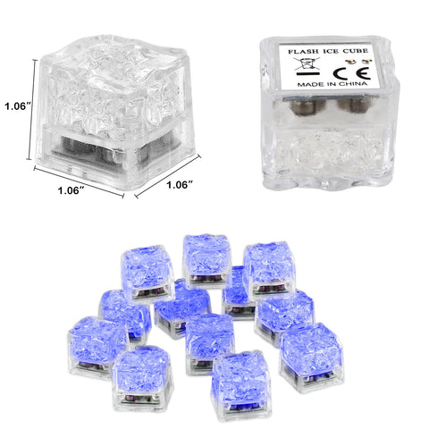 Nonley glow-in-the-dark blue ice cubes enhance wedding toasts and celebrations