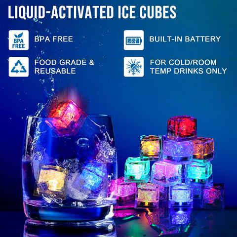 Nonley light up LED ice cubes wedding decor glow for celebrations