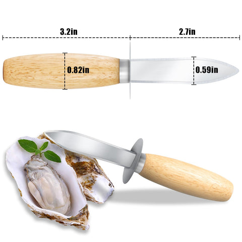 Nonley oyster shucking knife with stainless steel blade for durability