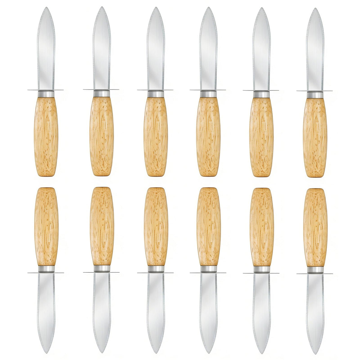 Nonley oyster shucking knife with wood handle for comfortable grip