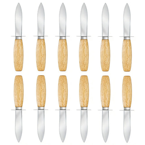 Nonley oyster shucking knife with wood handle for comfortable grip
