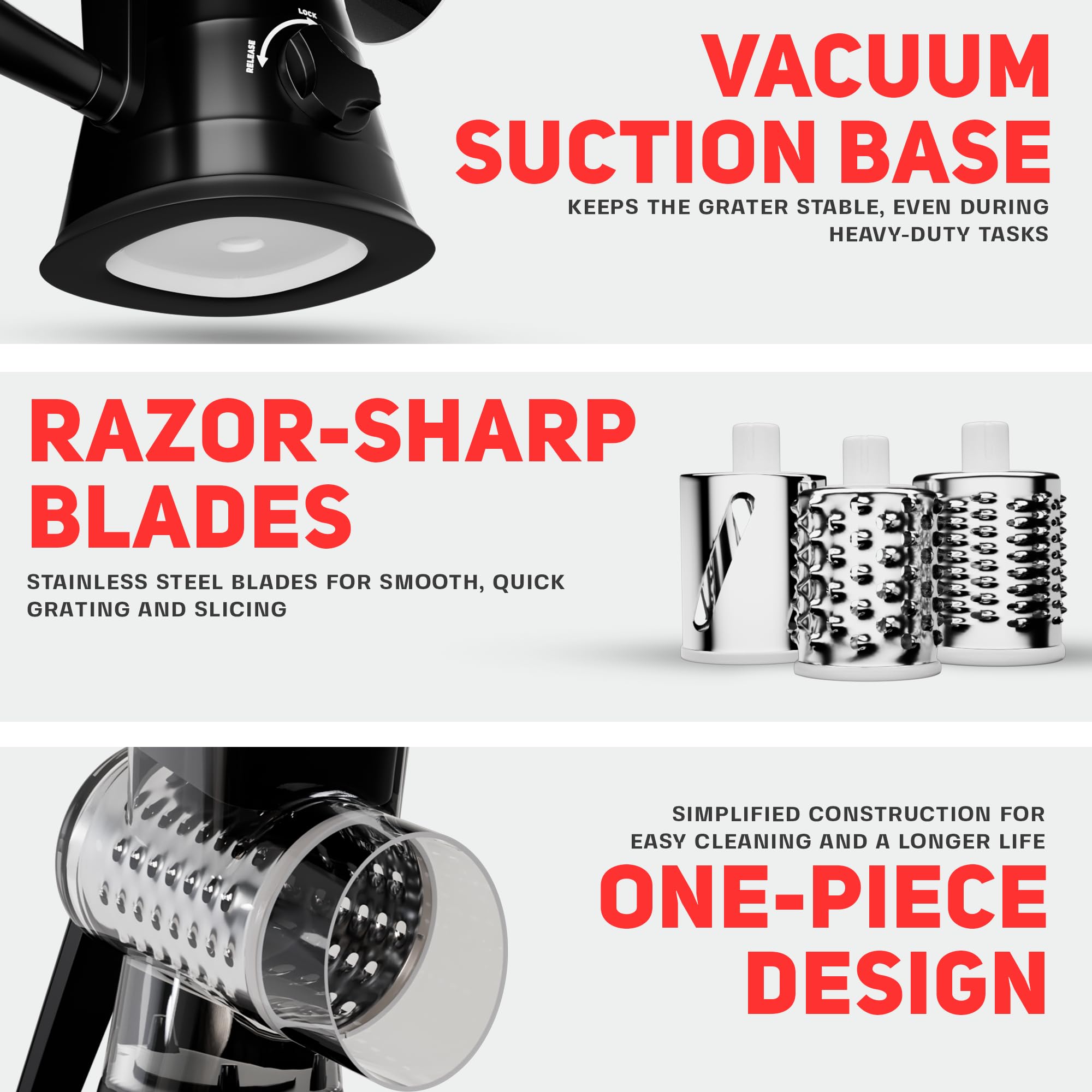 Nonni's Kitchen 3-in-1 system with interchangeable blades for versatile prep