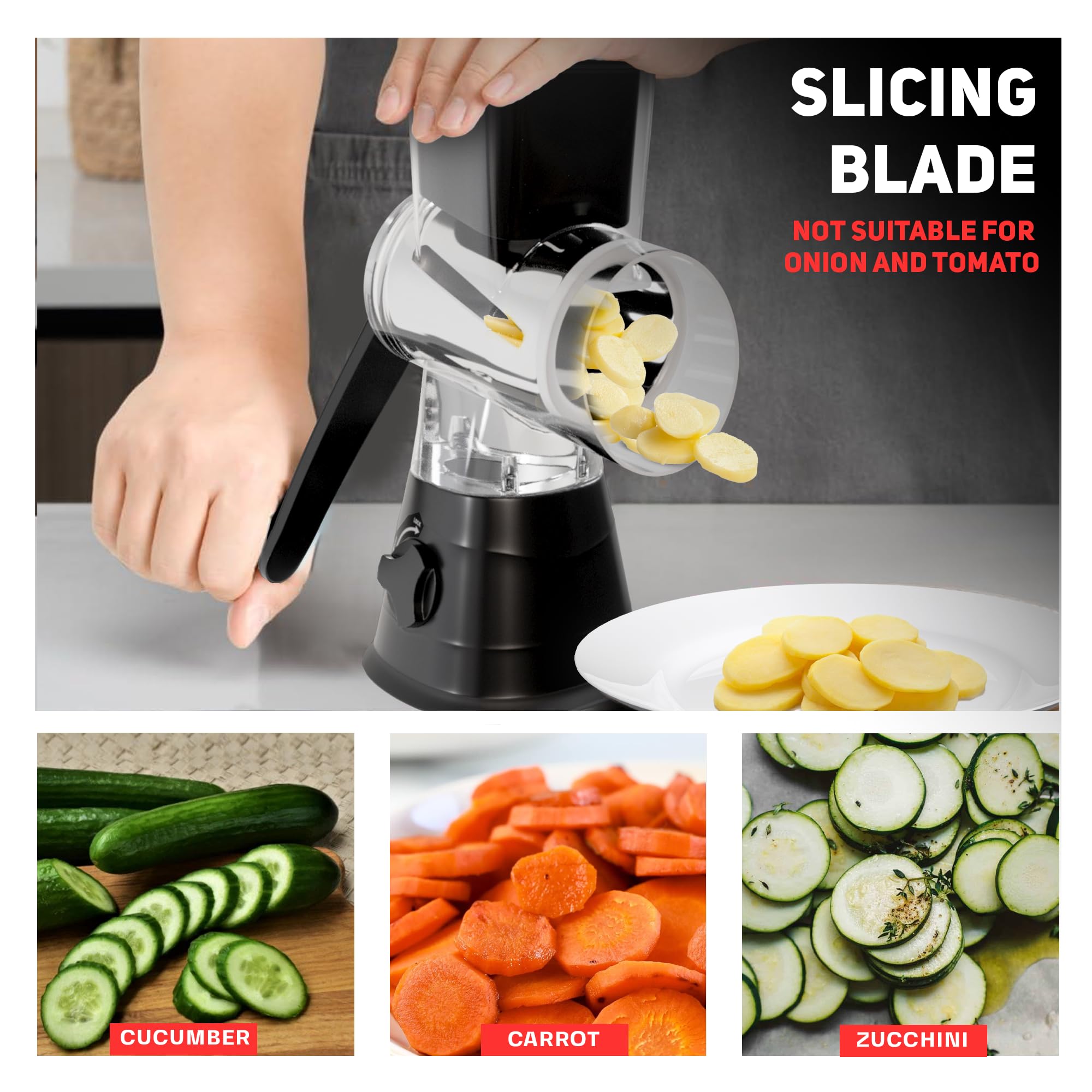Nonni's Kitchen coarse blade ready for chunky shreds in salads
