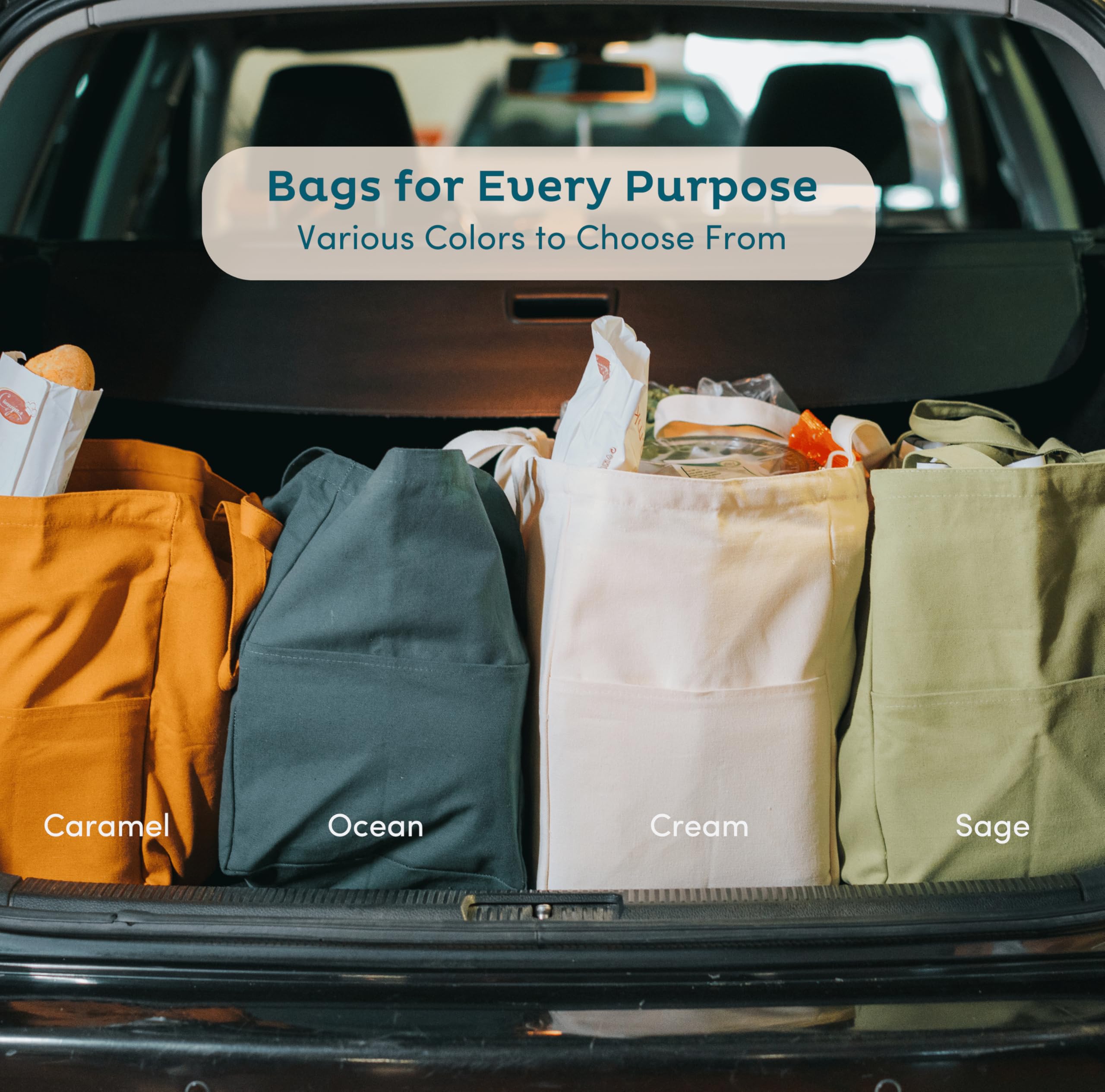 Nook Theory army green canvas tote suitable for daily errands.