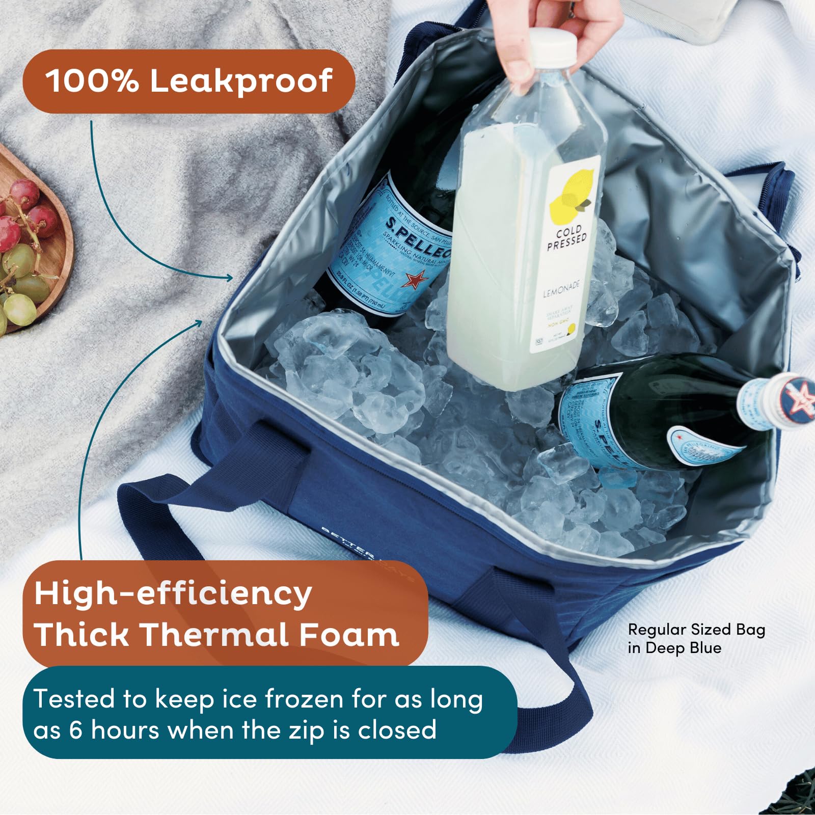 Nook Theory bag shows leak-proof lining for mess-free transport.