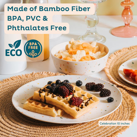 Nook Theory bamboo plate in dishwasher showing easy cleanup