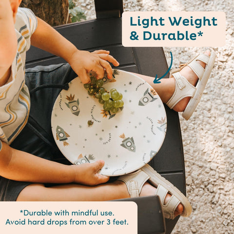 Nook Theory kid-friendly bamboo plates ready for everyday meals