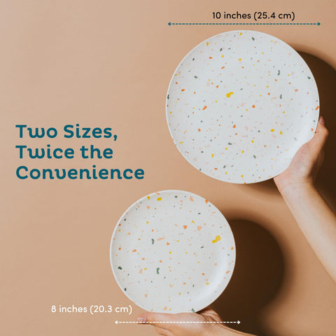 Nook Theory two-size bamboo plates on table for versatile mealtimes