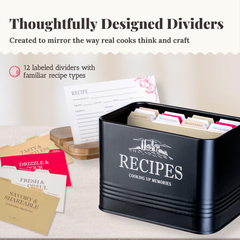 Noonberry 12 dividers by recipe type keep ingredients and ideas organized