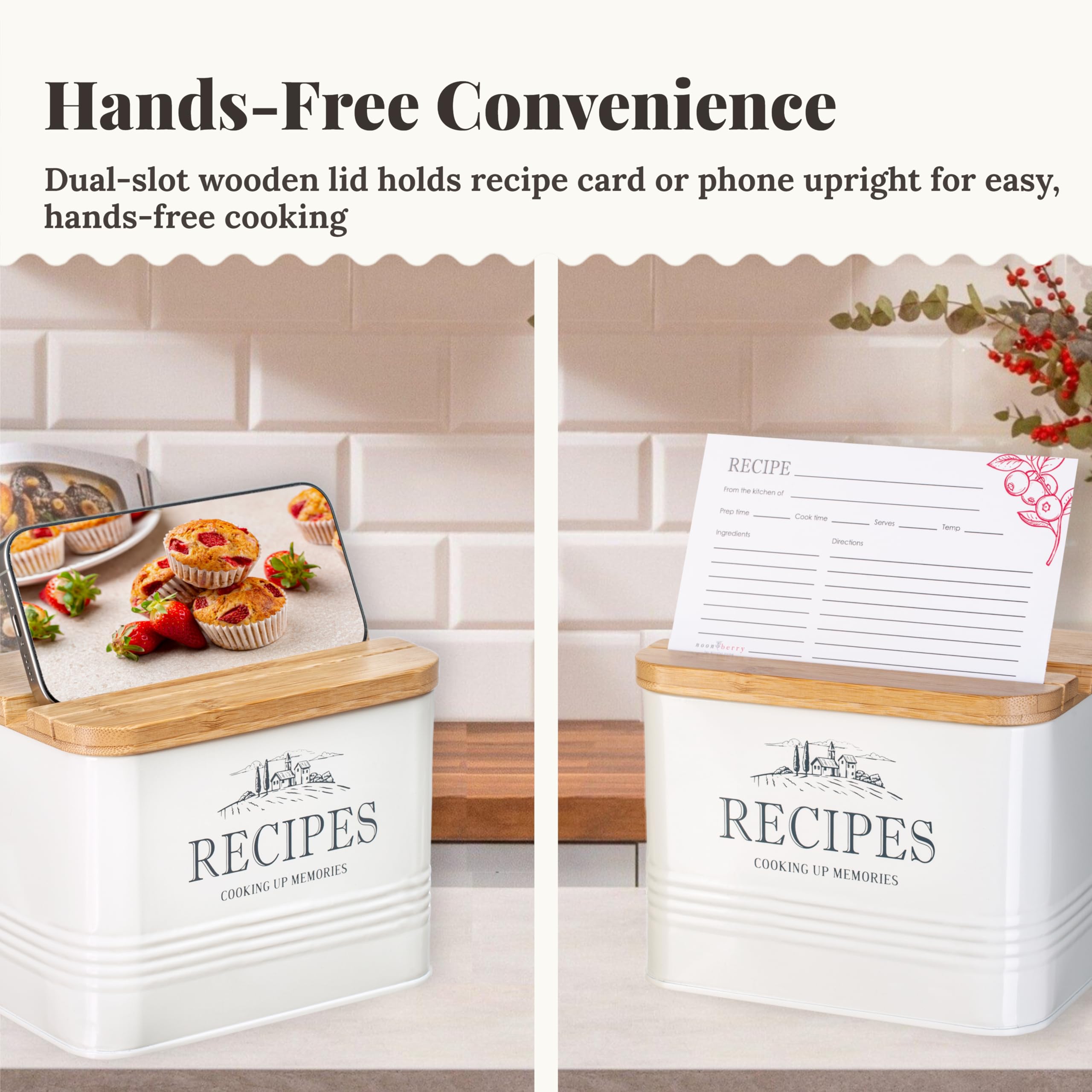 Noonberry 12 labeled dividers organize recipes by category with style