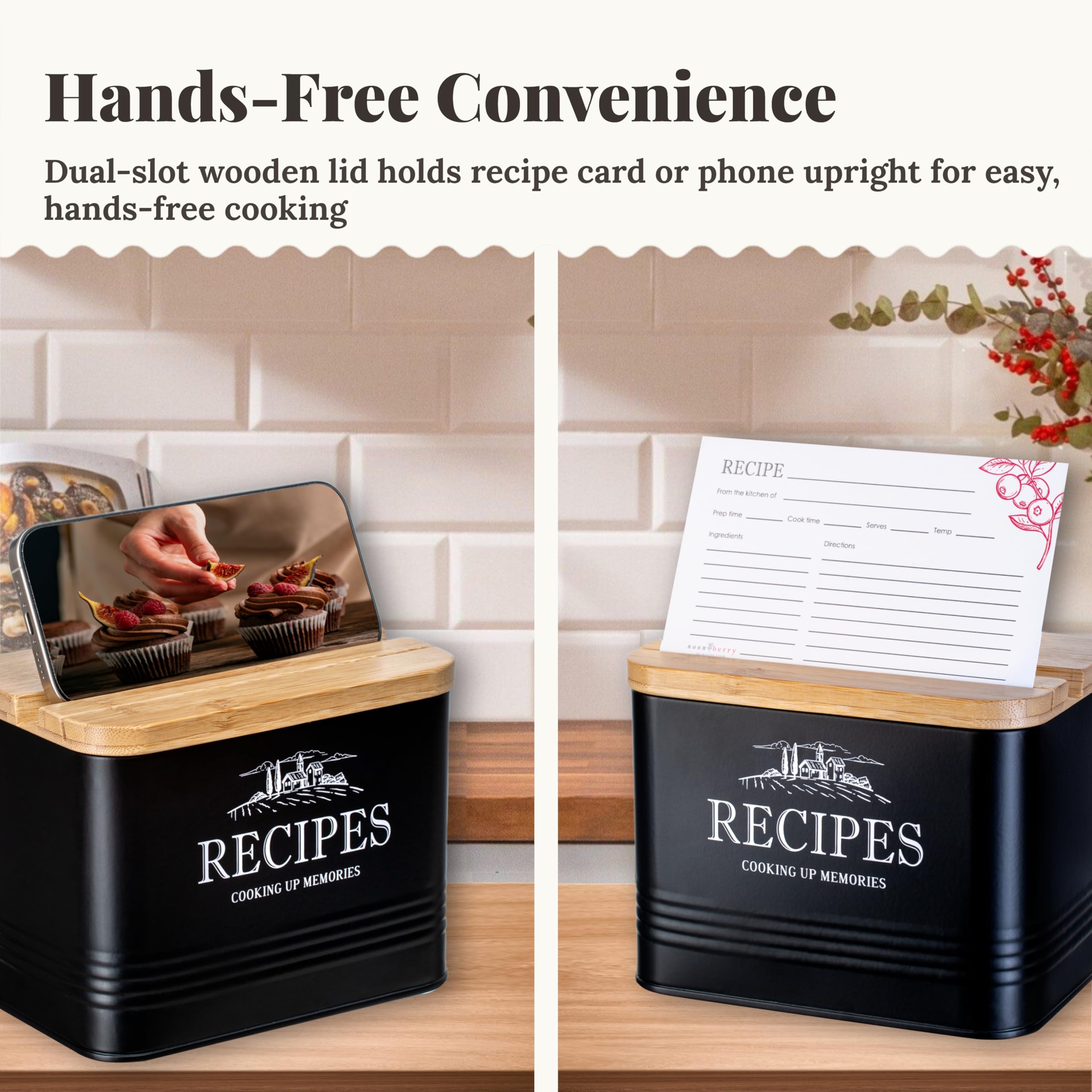 Noonberry matte black finish reinforces durability and vintage kitchen style
