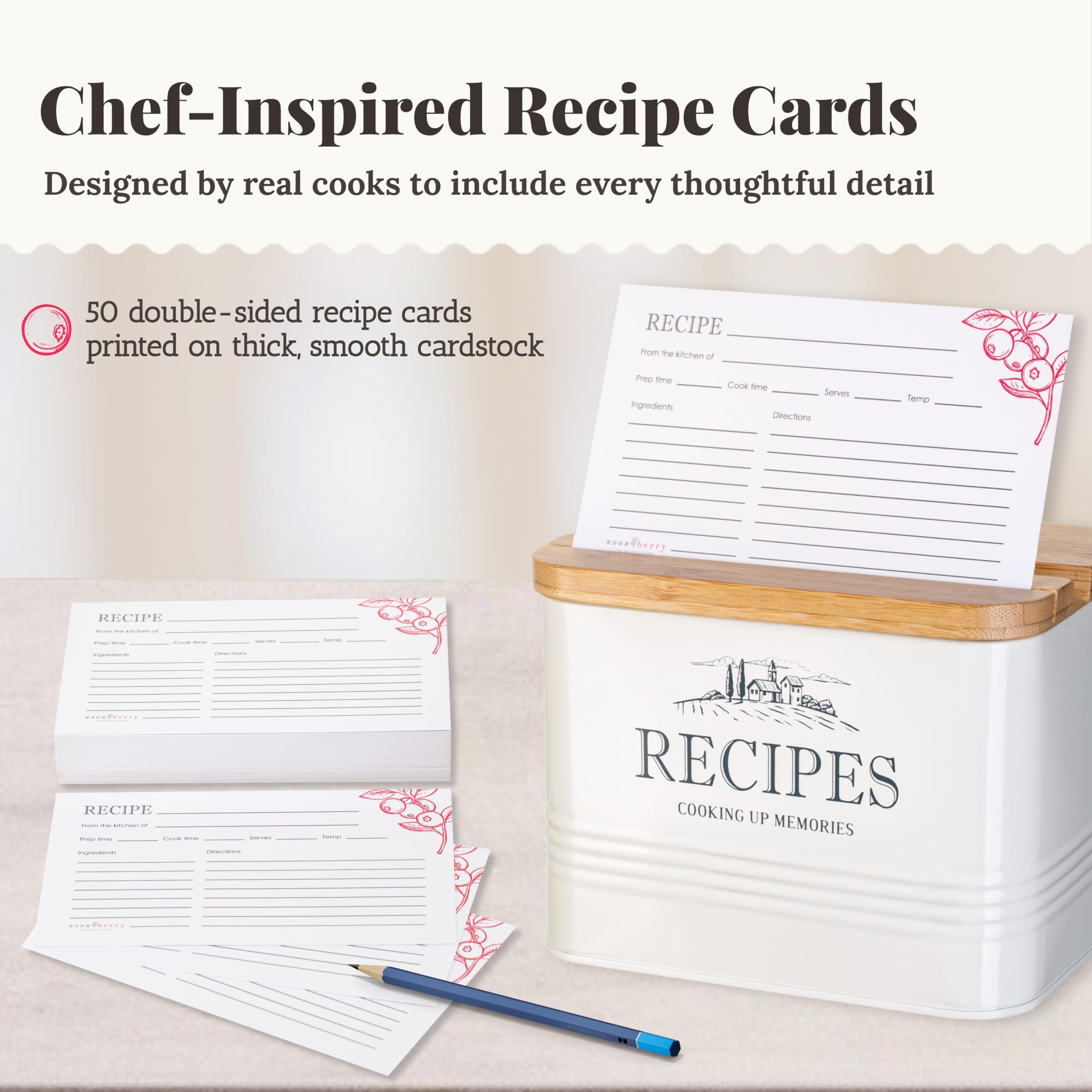 Noonberry sturdy metal organizer keeps kitchen cards protected