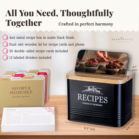Noonberry wooden lid with phone slot supports hands-free cooking and timer checks