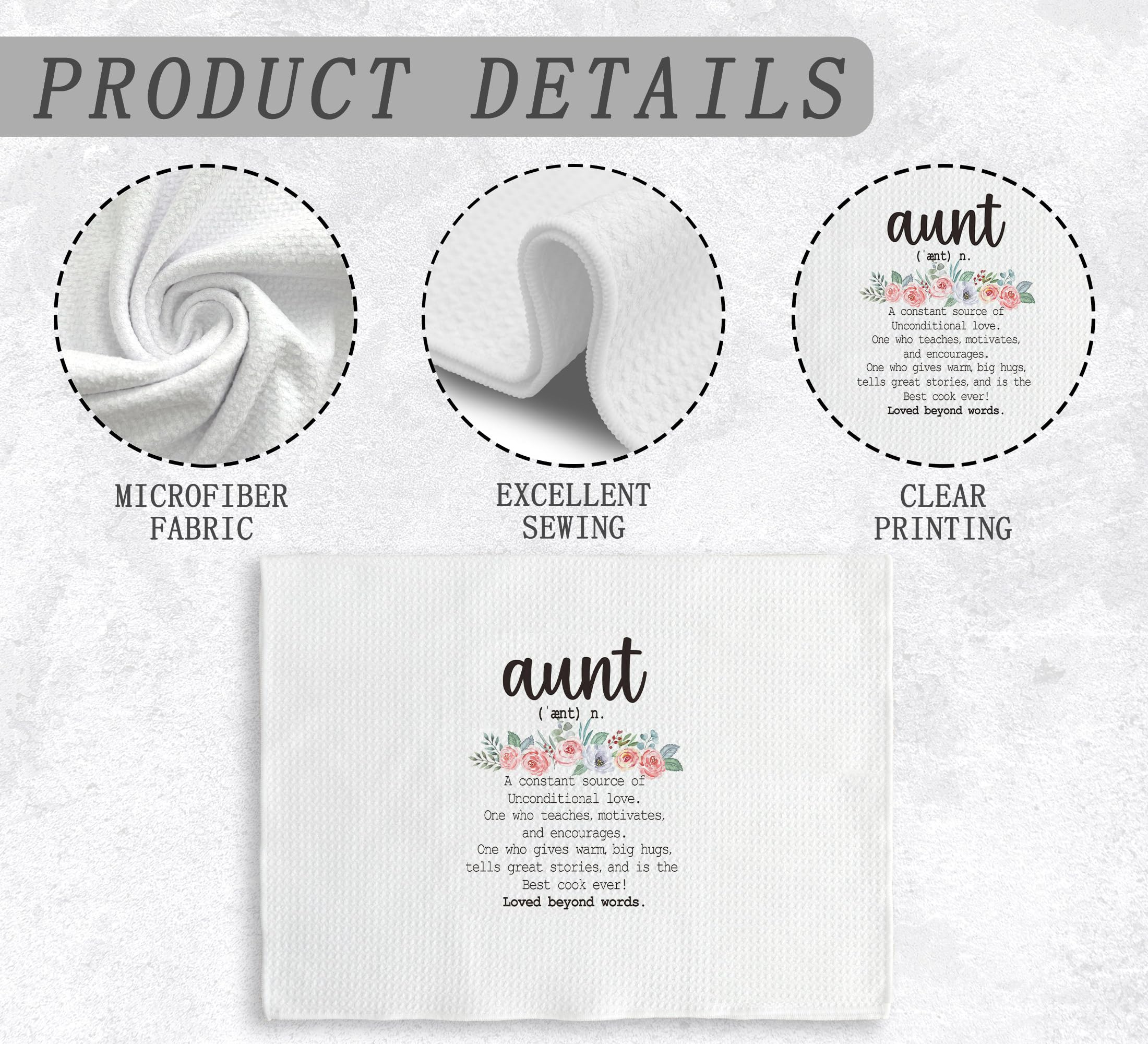 NOQL Aunt Gifts easy-care towel is machine washable for simple maintenance.