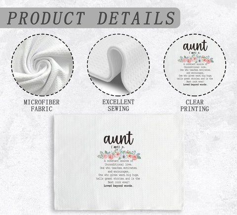 NOQL Aunt Gifts easy-care towel is machine washable for simple maintenance.