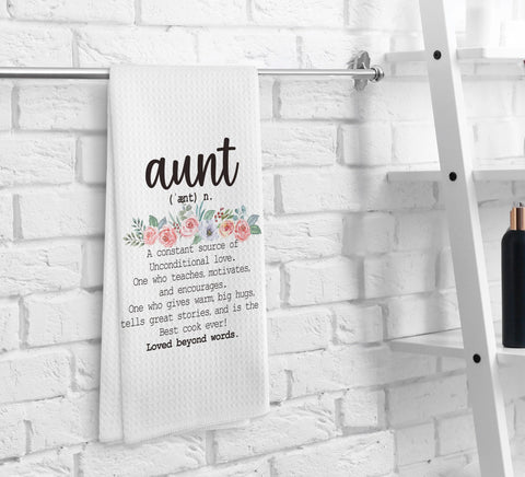 NOQL Aunt Gifts gift-ready towel set enhances any kitchen or bathroom display.