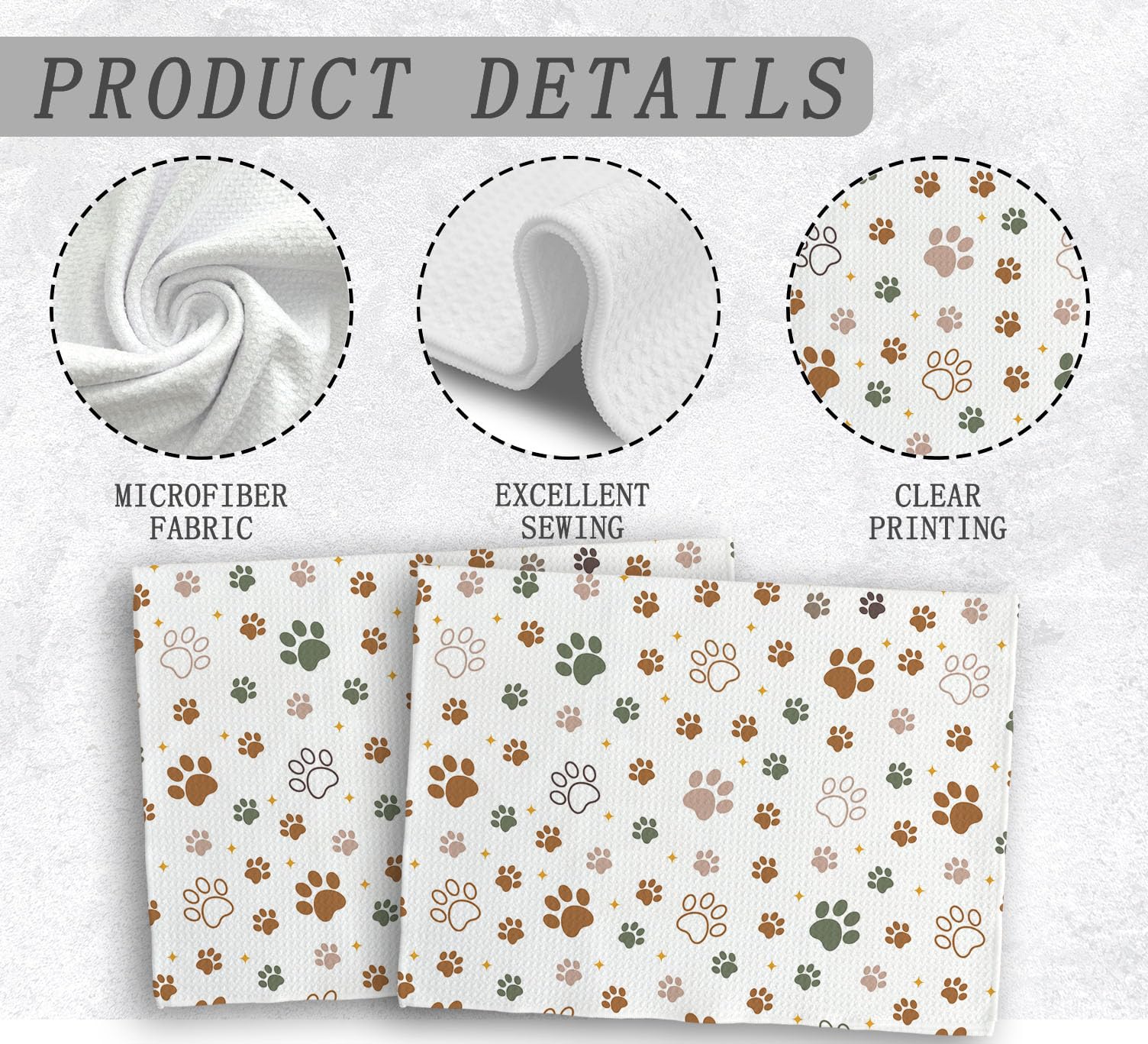 NOQL Dog Paws kitchen towels hanging as decorative and functional piece