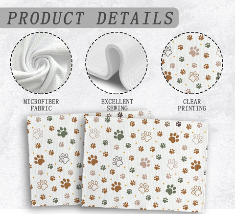 NOQL Dog Paws kitchen towels hanging as decorative and functional piece