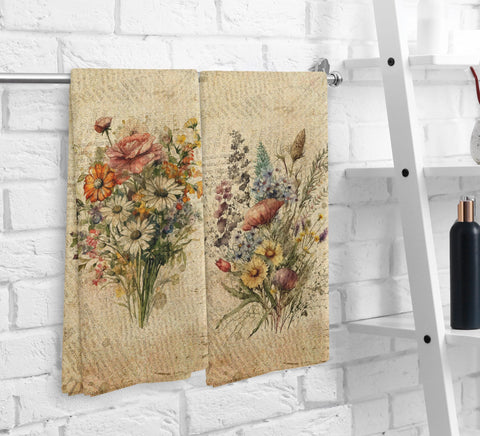 NOQL retro wildflowr drying cloth highlights vintage charm while absorbing moisture during meals.