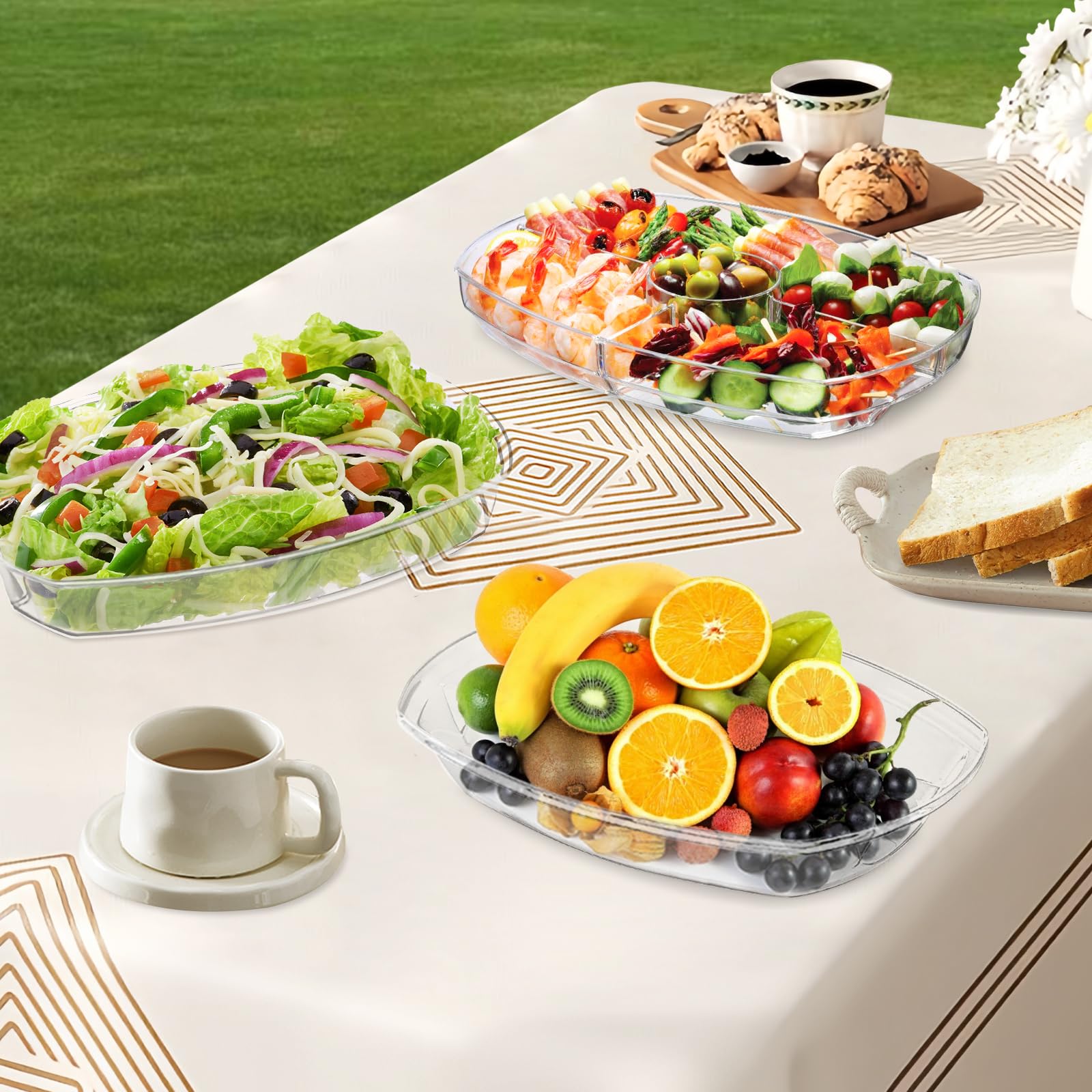 Norar stackable design with removable sections for flexible serving.