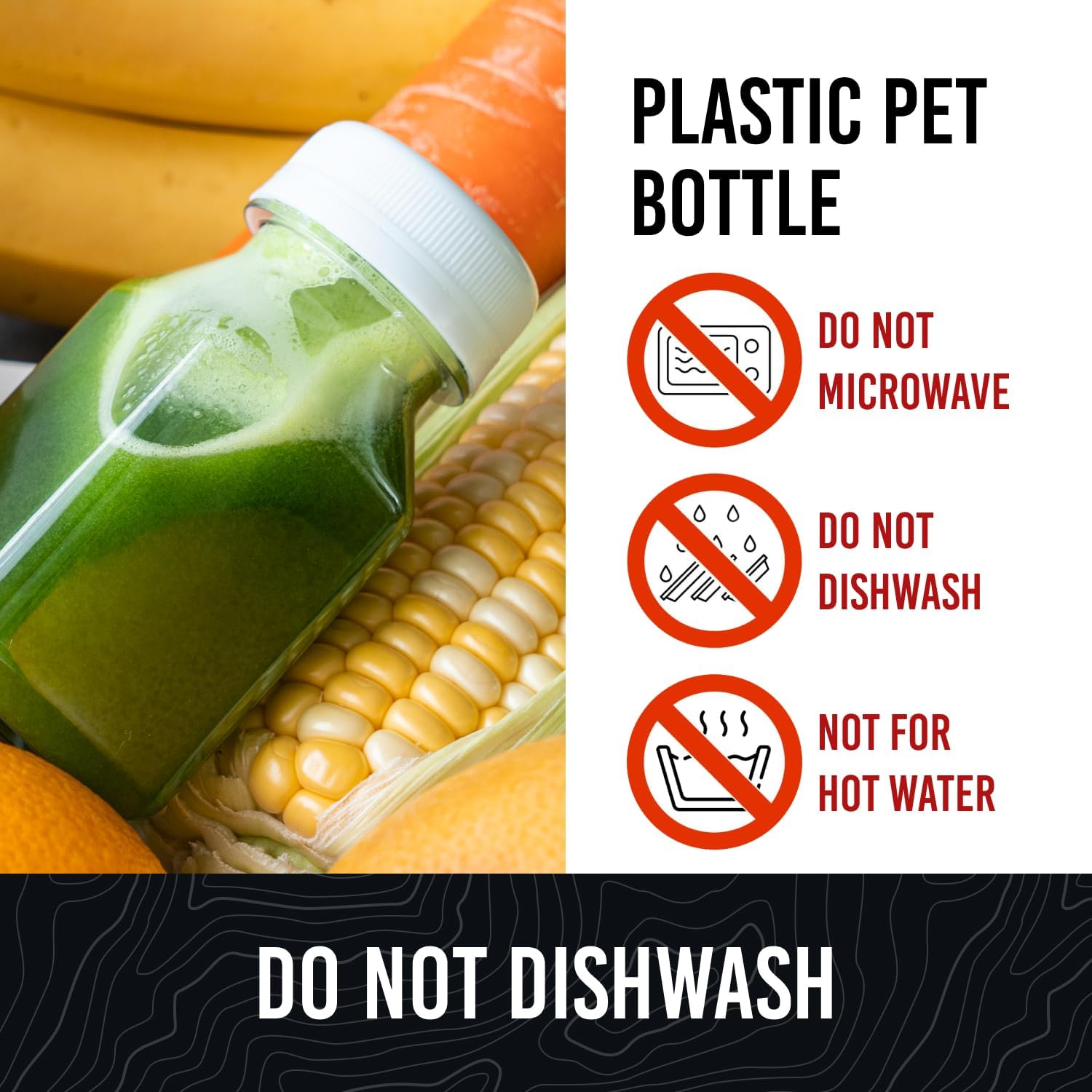 Norcalway 2oz plastic bottle clear view for portion control.