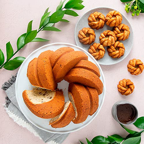 Nordic Ware Bundtlette Pan easy-release coating for quick cleanup