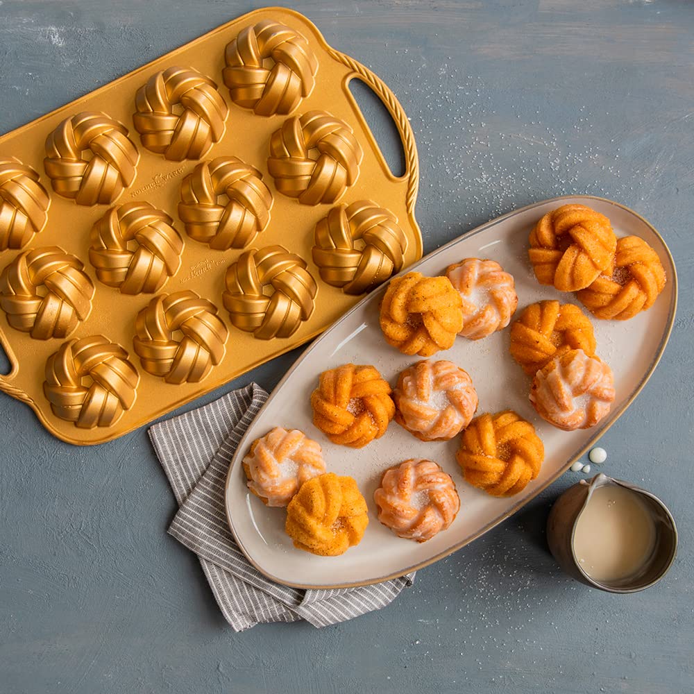 Nordic Ware Bundtlette Pan gold finish adds festive appeal