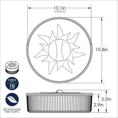 BPA-free and melamine-free Nordic Ware warmer, proudly made in the USA.