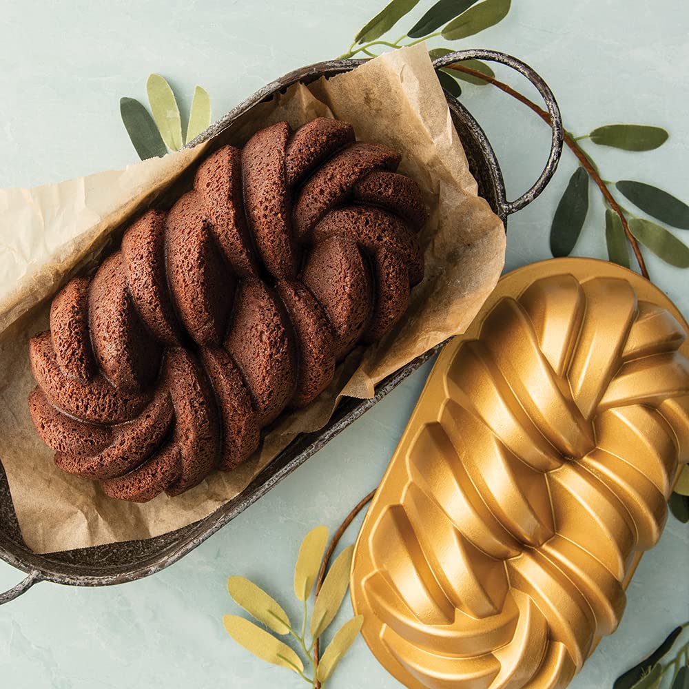 Nordic Ware Braided Loaf Pan braid detail highlights craftsmanship and even heat distribution