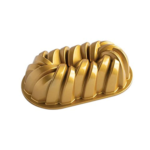 Nordic Ware Braided Loaf Pan design emphasizes braided strands for uniform browning