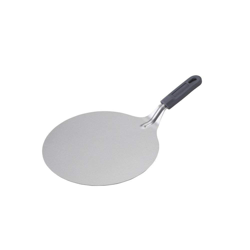 Nordic Ware cake lifter 10-inch angled view with wide head for transferring frosted cakes