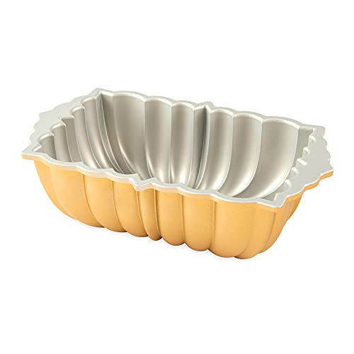 Nordic Ware easy-release nonstick Bundt pan in gold for quick serving
