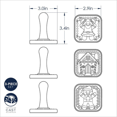 Close-up of embossed gingerbread designs from Nordic Ware stamps