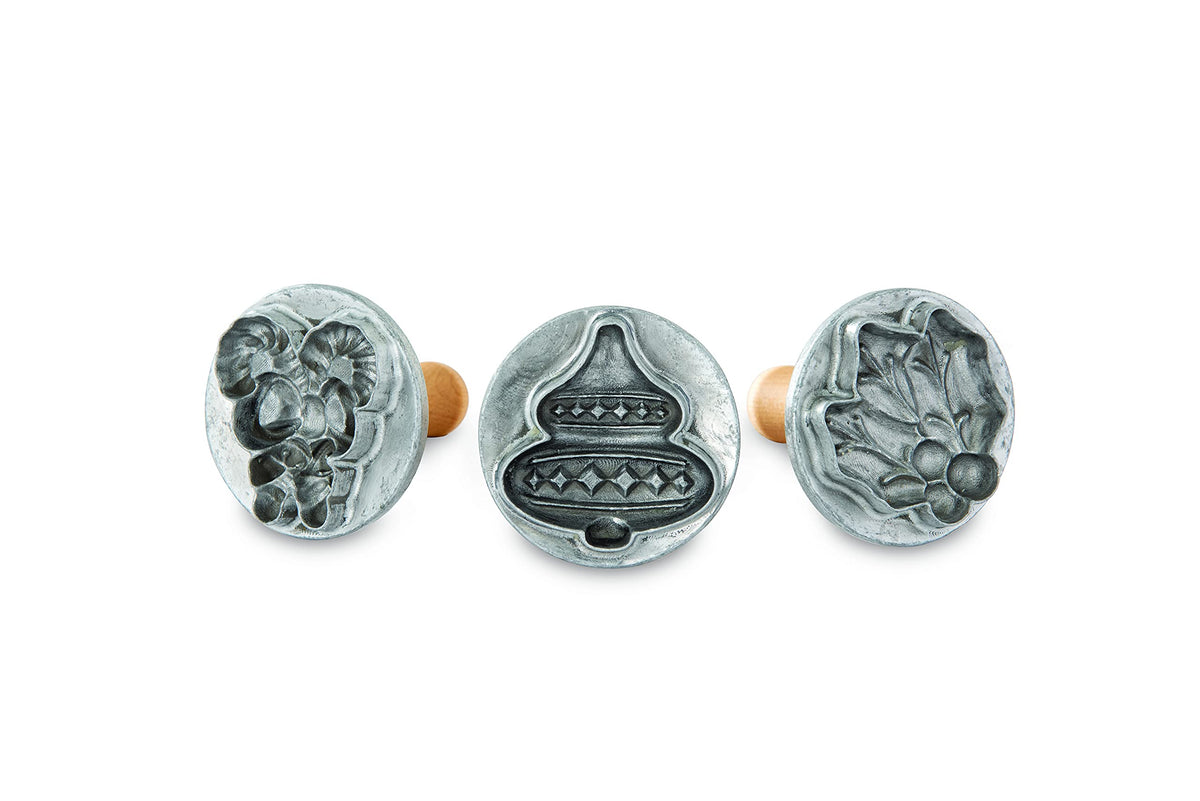 Nordic Ware Holiday Cookie Stamps set of three for festive, embossed cookies