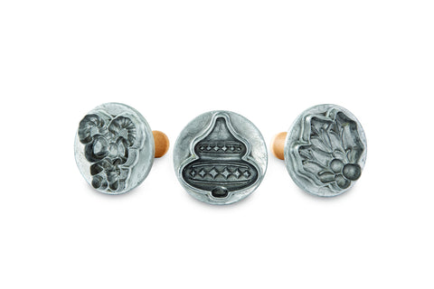 Nordic Ware Holiday Cookie Stamps set of three for festive, embossed cookies