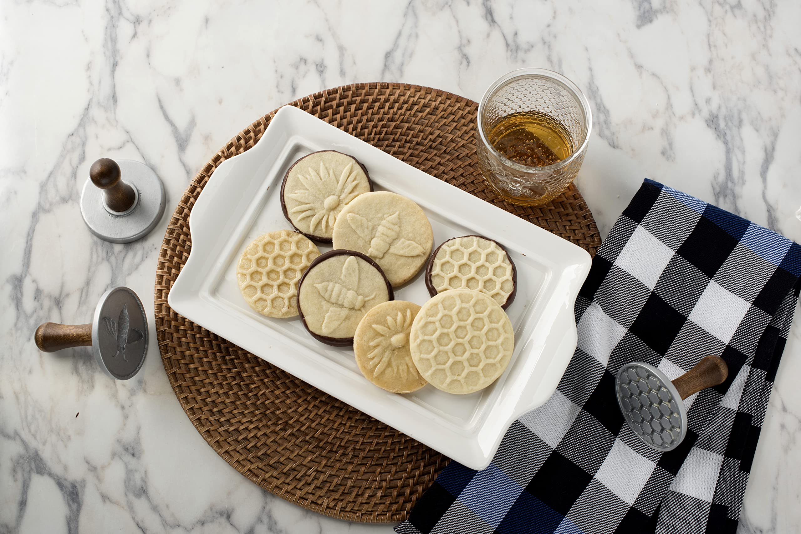 Nordic Ware Honeybee cookie stamp 3in design C adds artisanal detail to sugar cookies