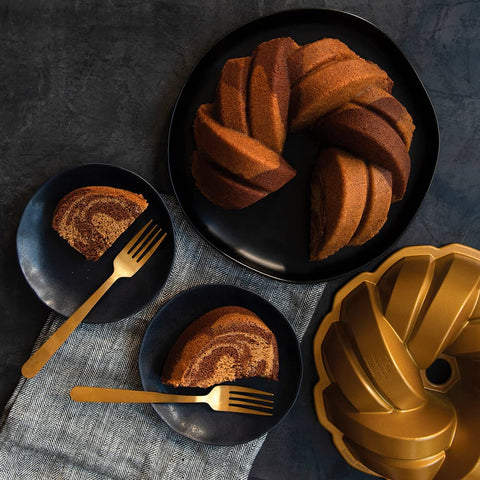 Nordic Ware NW95577 heritage swirl adds sculptural elegance to desserts