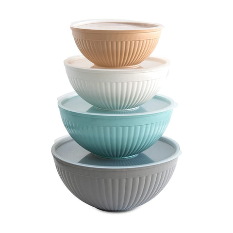 Nordic Ware prep and serve bowls 2-quart with secure lid for efficient meal prep.
