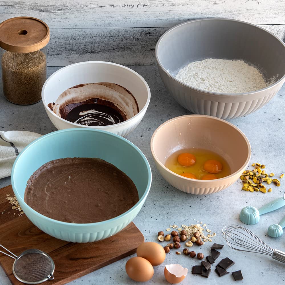 Nordic Ware 5-quart bowl with non-slip base for stable whisking.