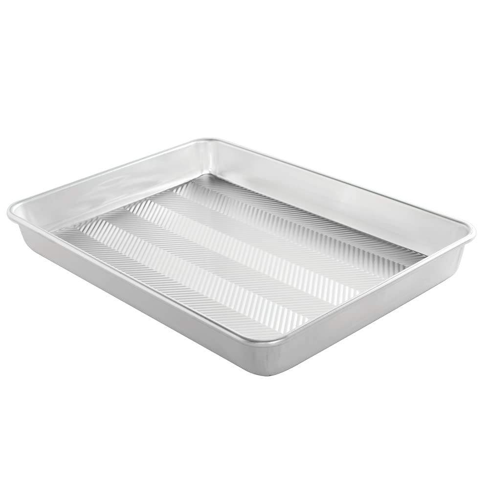 Nordic Ware Prism top-view shows grid for even air flow and easy release.