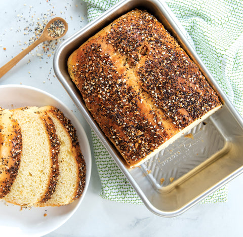 Nordic Ware Prism Loaf Pan made in America using domestic and imported materials
