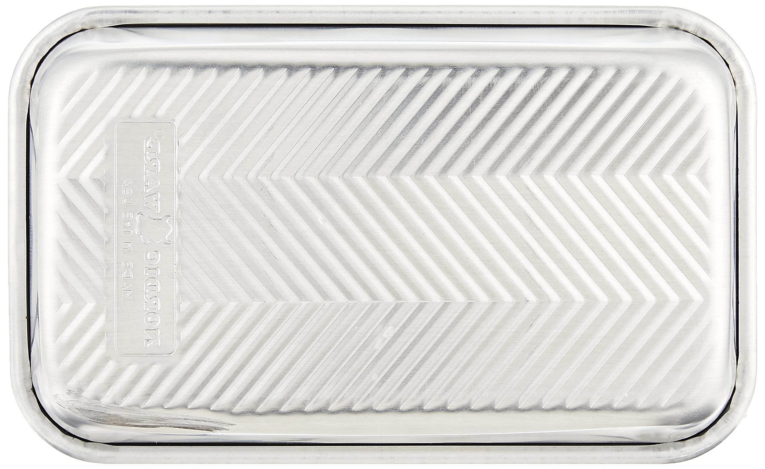 Nordic Ware Prism Loaf Pan reinforced steel rim resists warping during baking