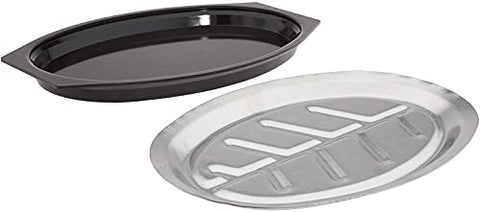 Nordic Ware Sizzling Server on direct grill grates for sizzling finish