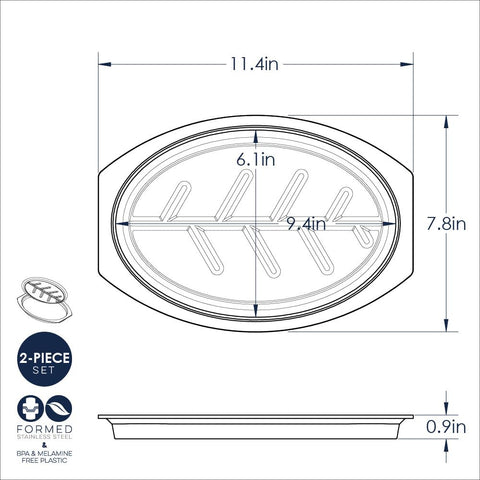 Nordic Ware Sizzling Server stainless interior plate distributes heat evenly