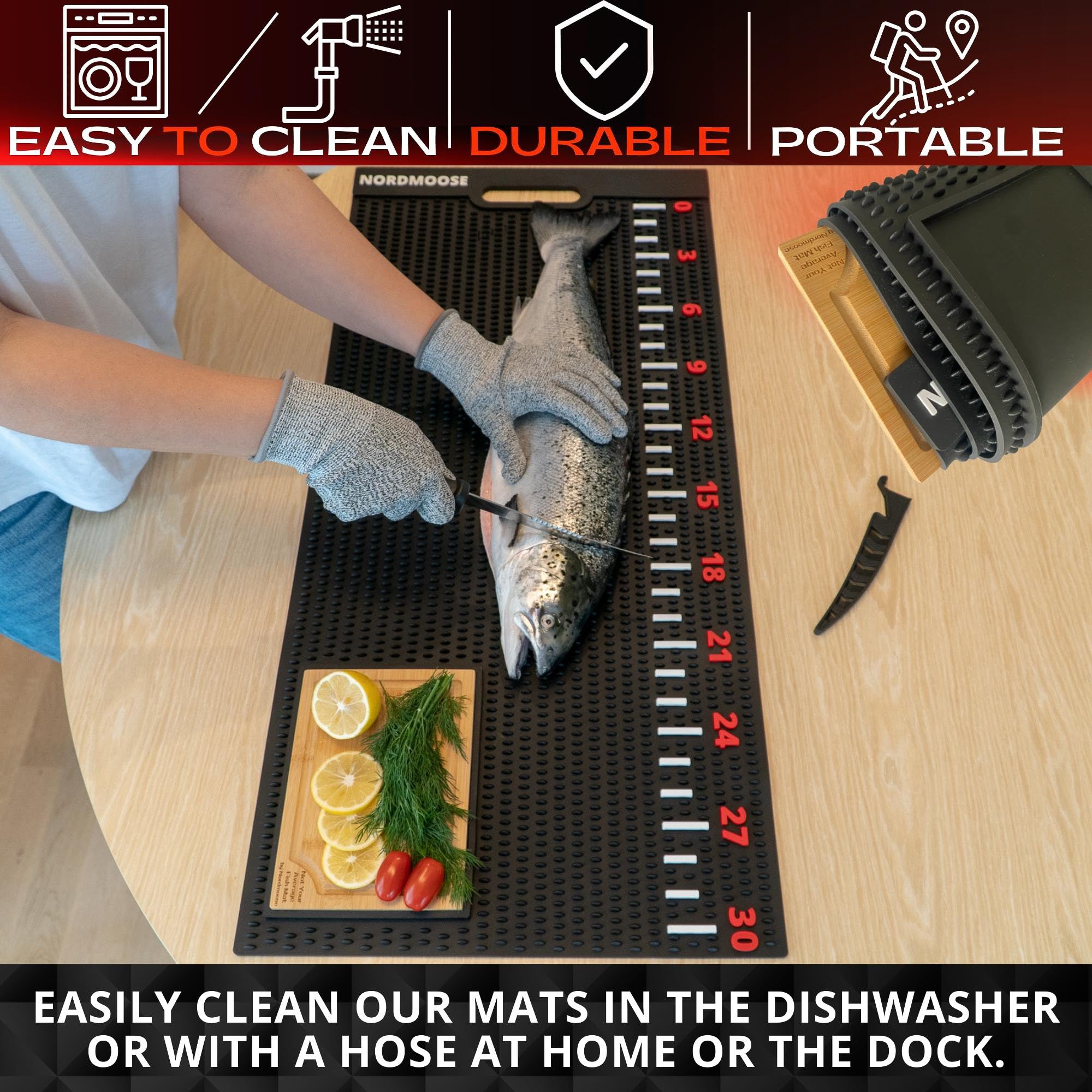 Nordmoose fish durable dishwasher-safe materials for simple cleaning.