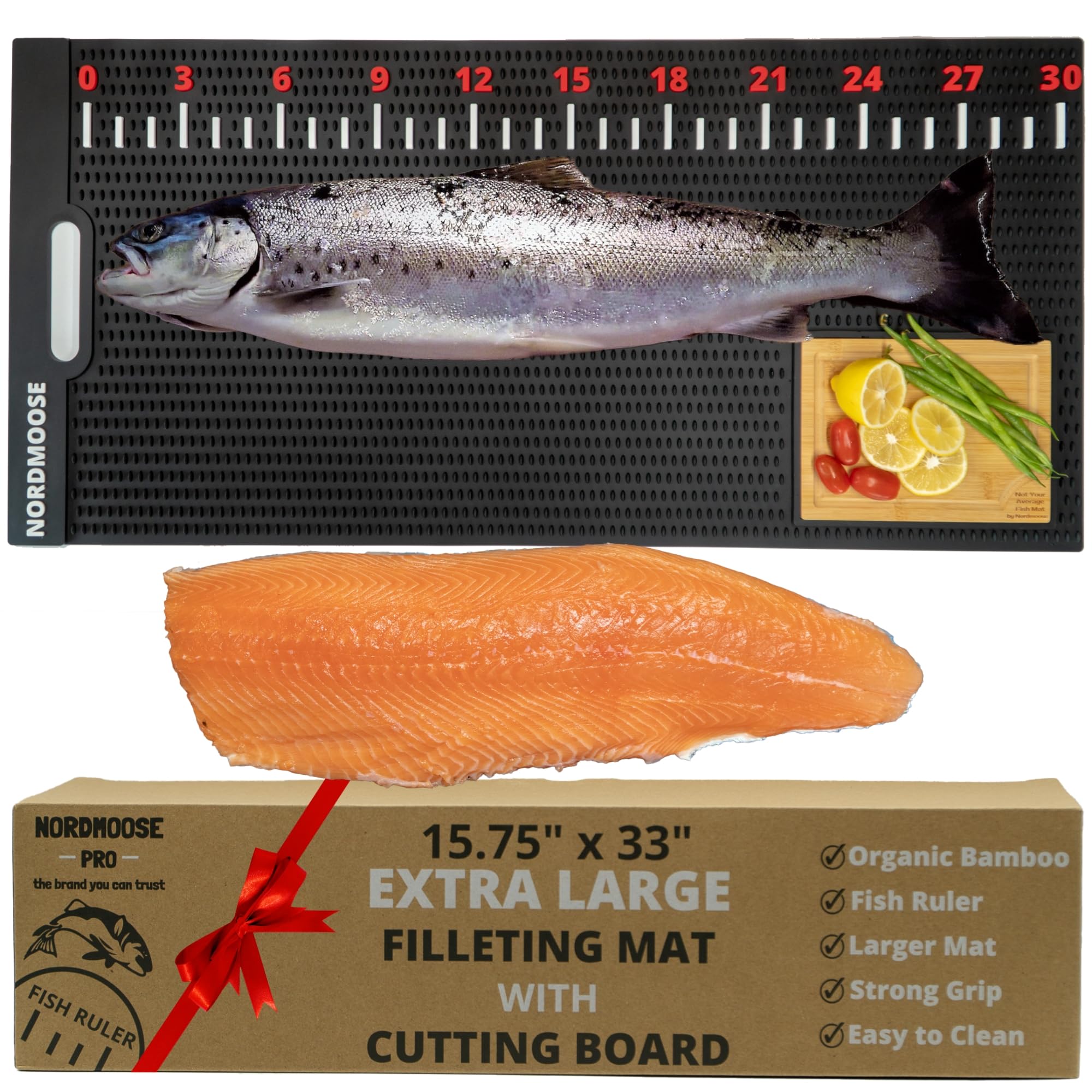 Nordmoose fish fillet mat rollable for easy transport on the boat.
