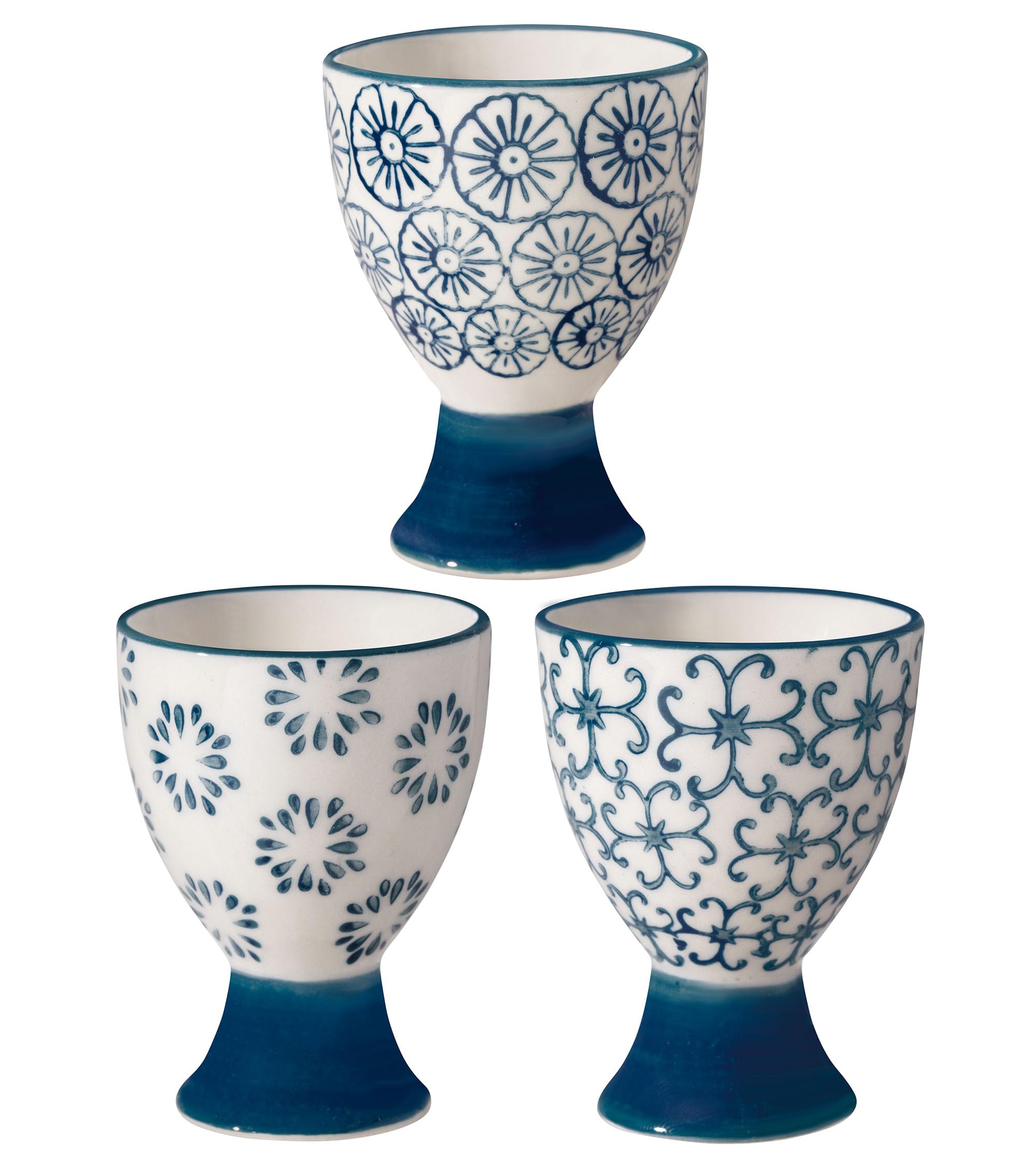 Nordring Kristina stoneware egg cups with stamped pattern for stylish breakfasts and easy serving.