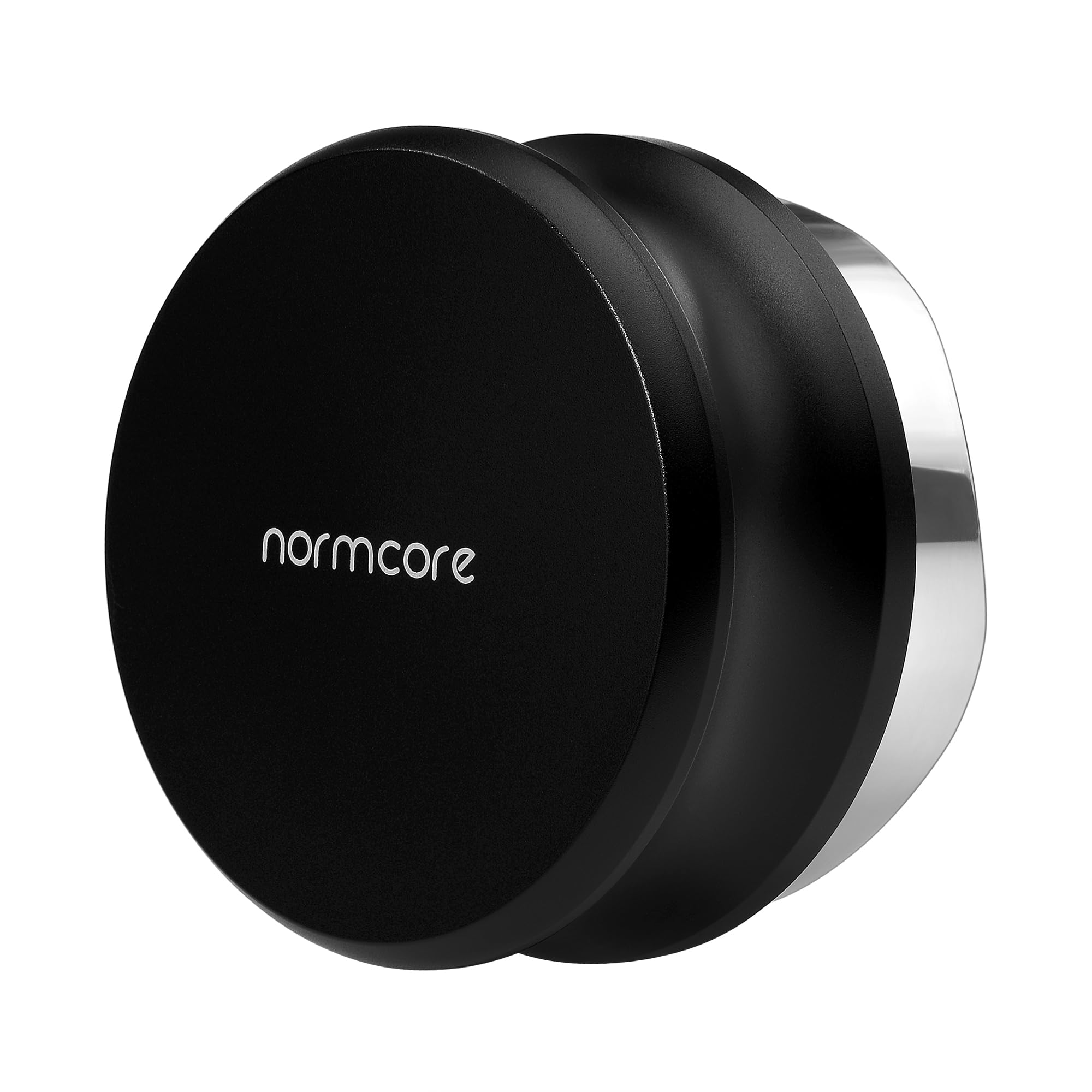 Normcore gravity distributor in use leveling an espresso puck for evenness