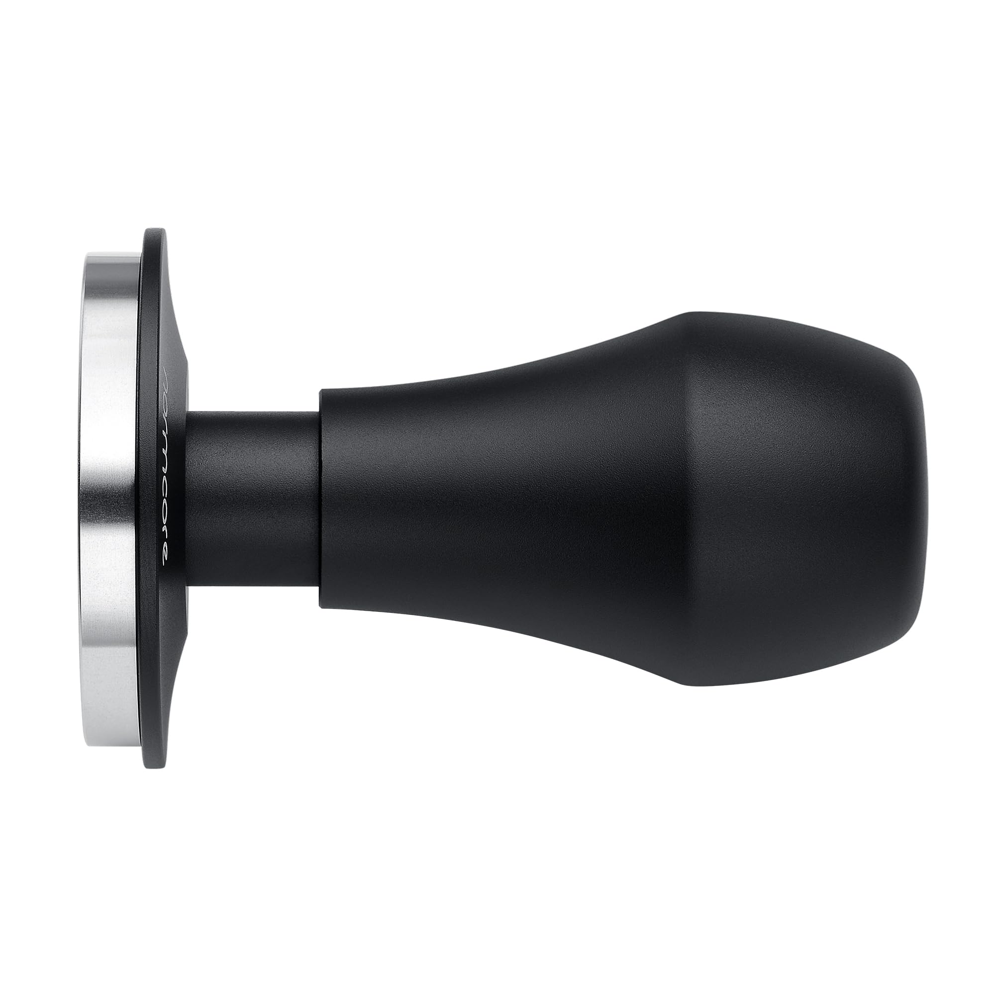 In-use image of Normcore tamper on a portafilter suggests reliable tamping outcomes.