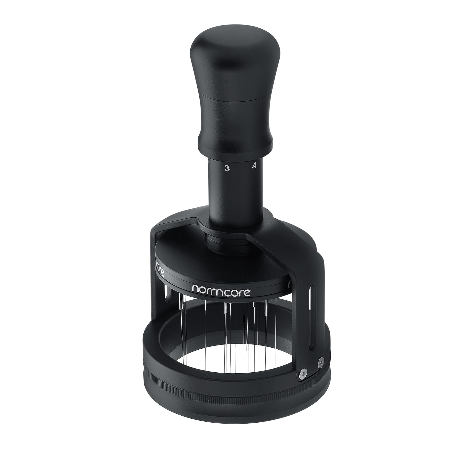 Normcore Needle Distributor V3 disc view shows even distribution for uniform puck preparation